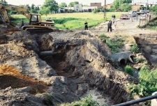 2003 - ul. 3 Maj - mostek drogowy - ofiara budowy autostrady