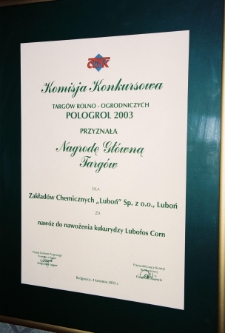 2003 - Zakłady Chemiczne - nagroda na targach