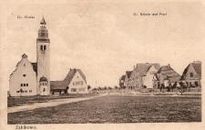 pocztówka - Zabikowo Ev.Kirche Ev. Schule und Post