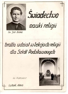 lata 1970 - Bosko - Świadectwo religii