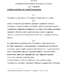Statut Towarzystwa Przemysłowego w Lasku