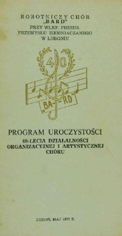 Robotniczy ch&oacute;r "Bard" przy WPPZ