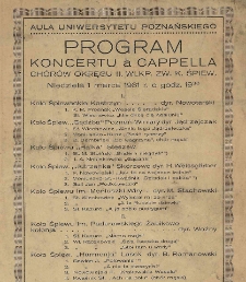 1931 - Koncert ch&oacute;r&oacute;w (Uniwersytet Poznański)