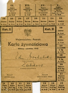 Karta żywnościowa 1945-06
