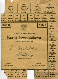 Karta żywnościowa 1945-06 (Lidia Wochelska)