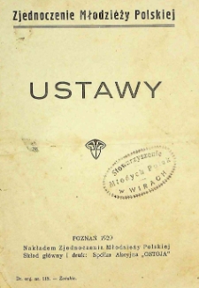 1929 - Ustawy Stowarzyszenie Mlodzieży Polskiej