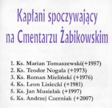 Kapłani spoczywajęcy na cmentarzu w Żabikowie