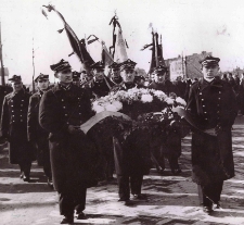 1938 - Streich pogrzeb - delegacja kolejarzy